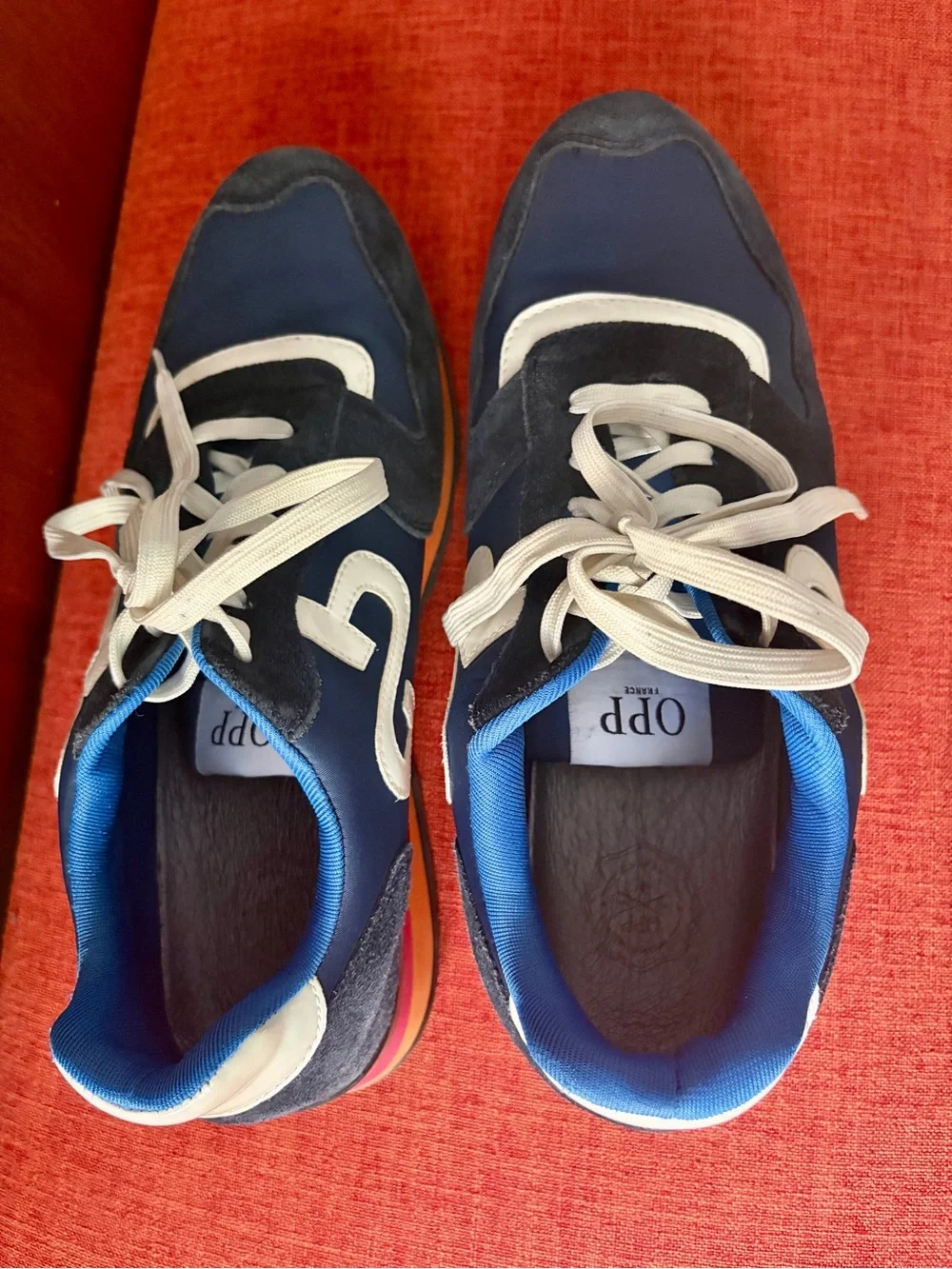 OPP Men's Navy Blue Casual Runner with Orange Accents